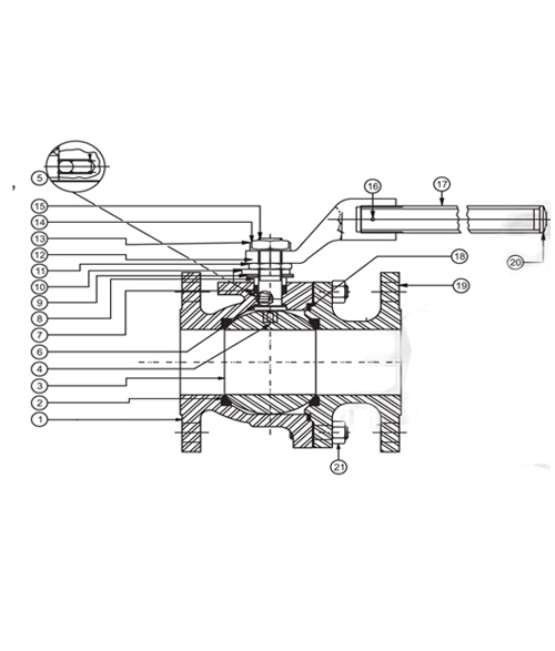 Cast Steel Ball Valve Diagram 300