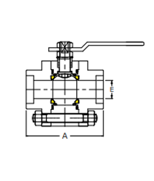 Microfinish Three Piece Ball Valve Diagram 2