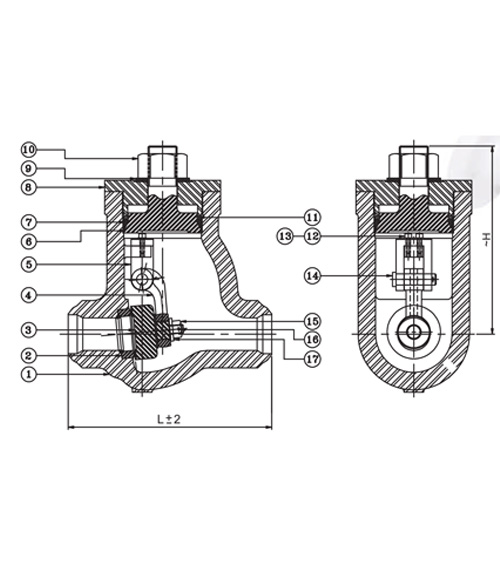 NRV Cast Steel Swing Check Valve Diagram2 150