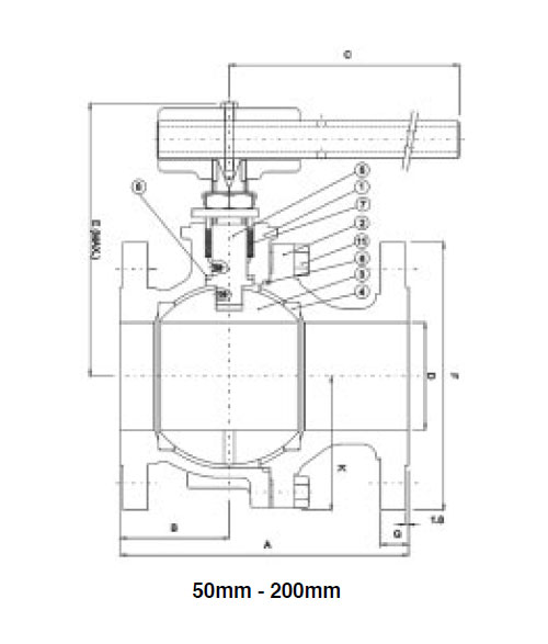 Single Piece Ball Valve Audco Sktech