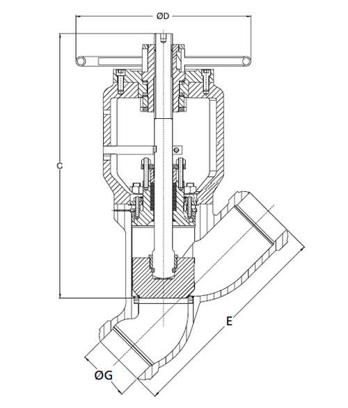 Y Type Valve 900 2500 Dimensions